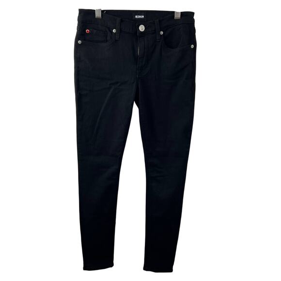 HUDSON Black 27 Denim Jeans Cotton Mid Rise Krista Super Skinny Regular Fit NEW - Picture 2 of 11